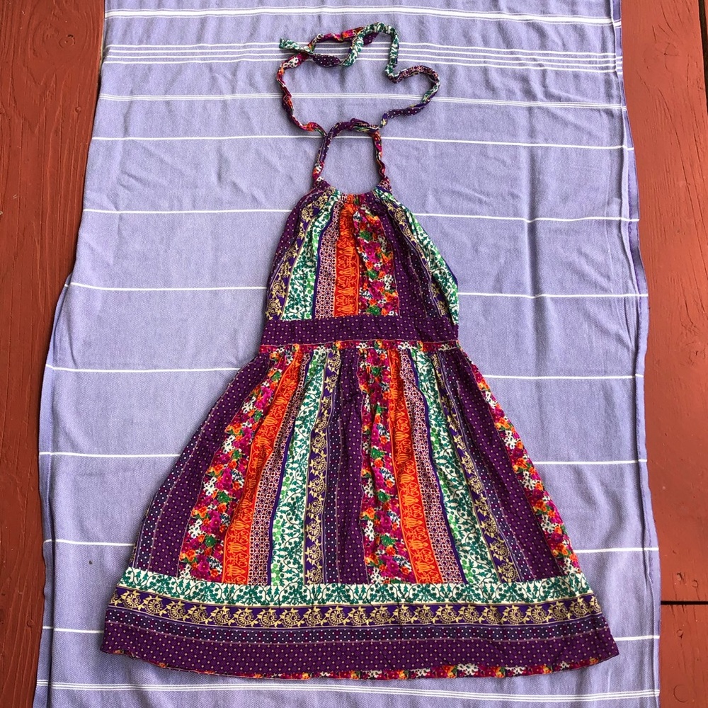 Halter Floral Sun Dress forever 21  multi pattern - Picture 2 of 7